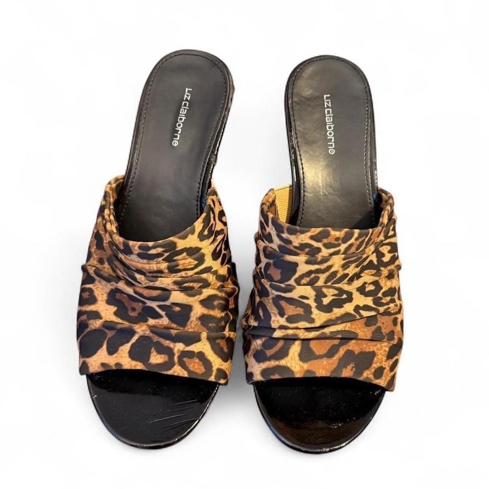 Liz Claiborne Brown Leopard Print Mules